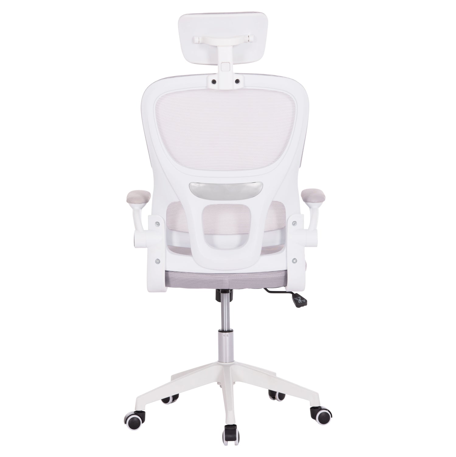 OFFICE CHAIR BASTON HM18236.03 GREY MESH FABRIC & WHITE PP FRAME 64x60x127Hcm.