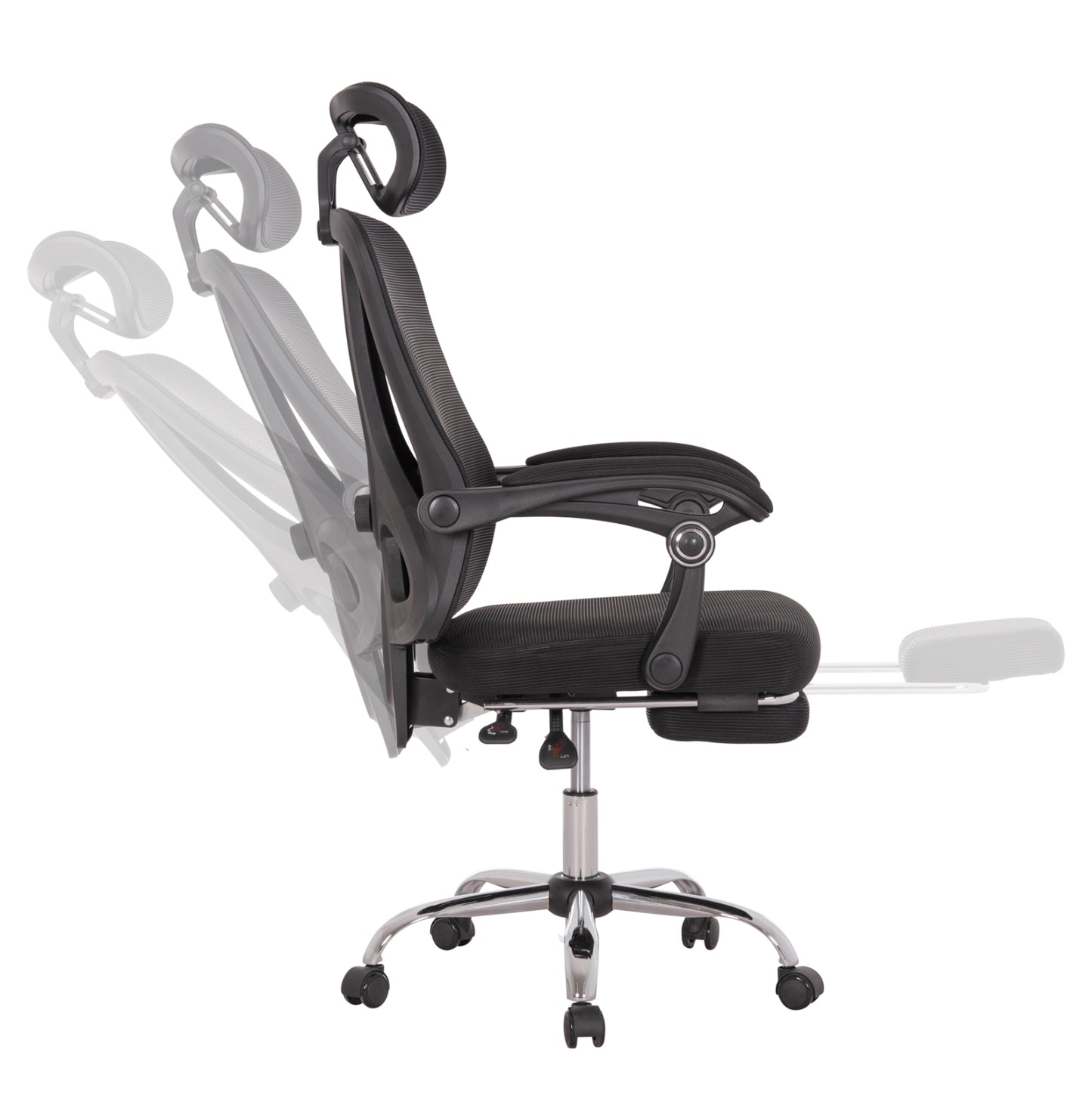 OFFICE CHAIR BARNET HM18258.01 BLACK MESH-BLACK FRAME NYLON 61x62x123Hcm.