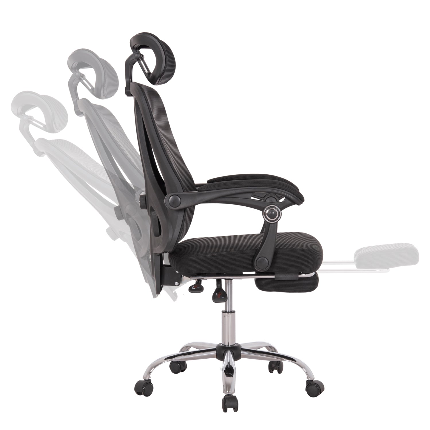 OFFICE CHAIR BARNET HM18258.01 BLACK MESH-BLACK FRAME NYLON 61x62x123Hcm.