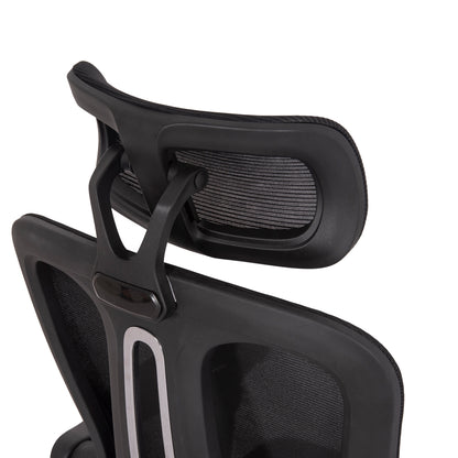 OFFICE CHAIR BARNET HM18258.01 BLACK MESH-BLACK FRAME NYLON 61x62x123Hcm.