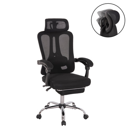 OFFICE CHAIR BARNET HM18258.01 BLACK MESH-BLACK FRAME NYLON 61x62x123Hcm.