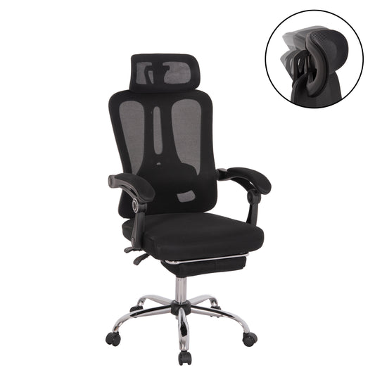 OFFICE CHAIR BARNET HM18258.01 BLACK MESH-BLACK FRAME NYLON 61x62x123Hcm.