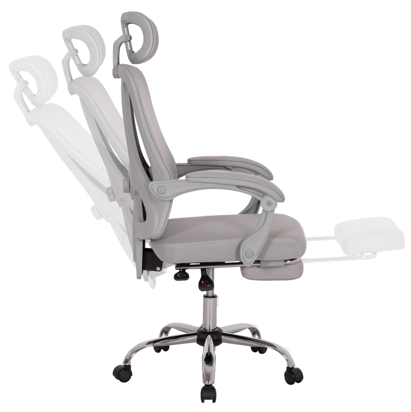 OFFICE CHAIR BARNET HM18258.02 GREY MESH-GREY FRAME NYLON 61x62x123Hcm.