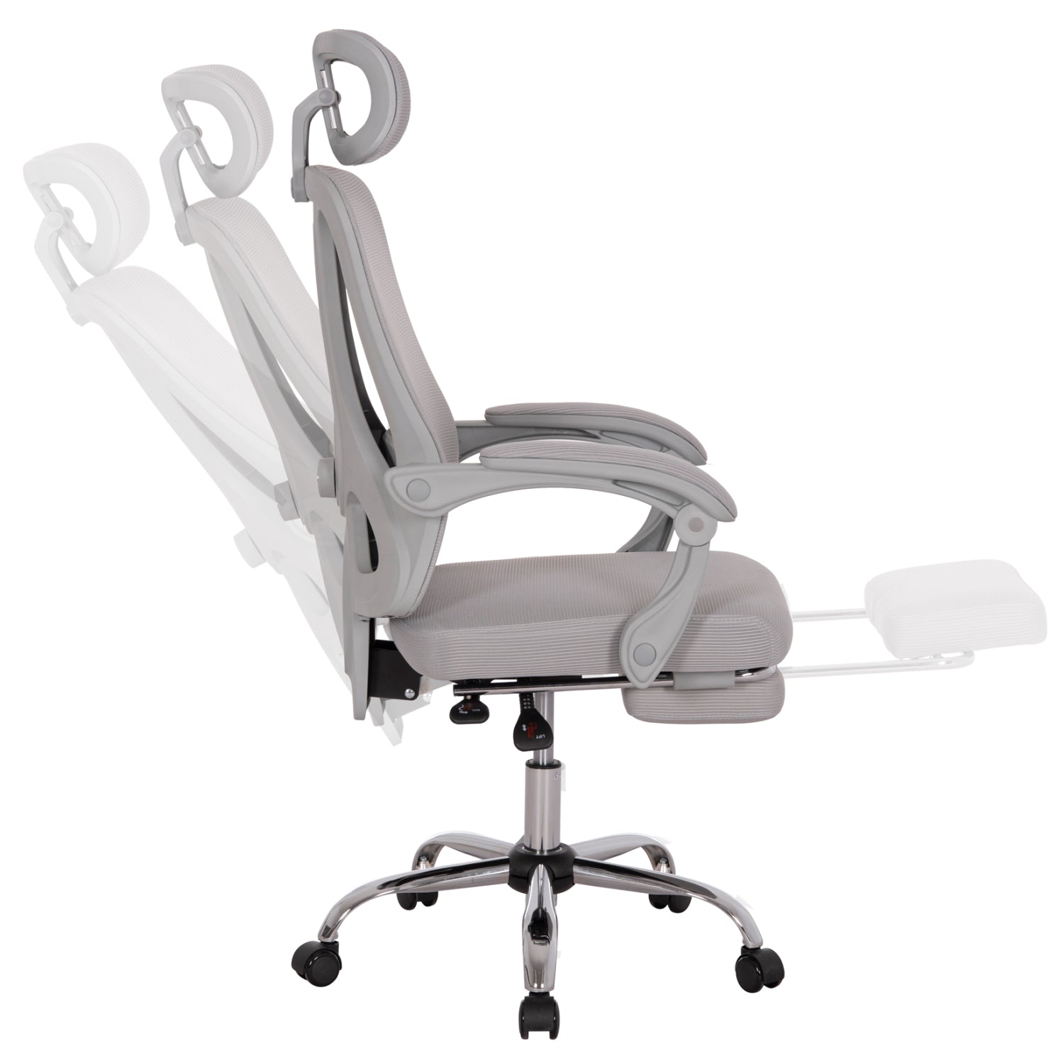 OFFICE CHAIR BARNET HM18258.02 GREY MESH-GREY FRAME NYLON 61x62x123Hcm.
