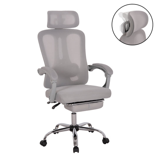 OFFICE CHAIR BARNET HM18258.02 GREY MESH-GREY FRAME NYLON 61x62x123Hcm.