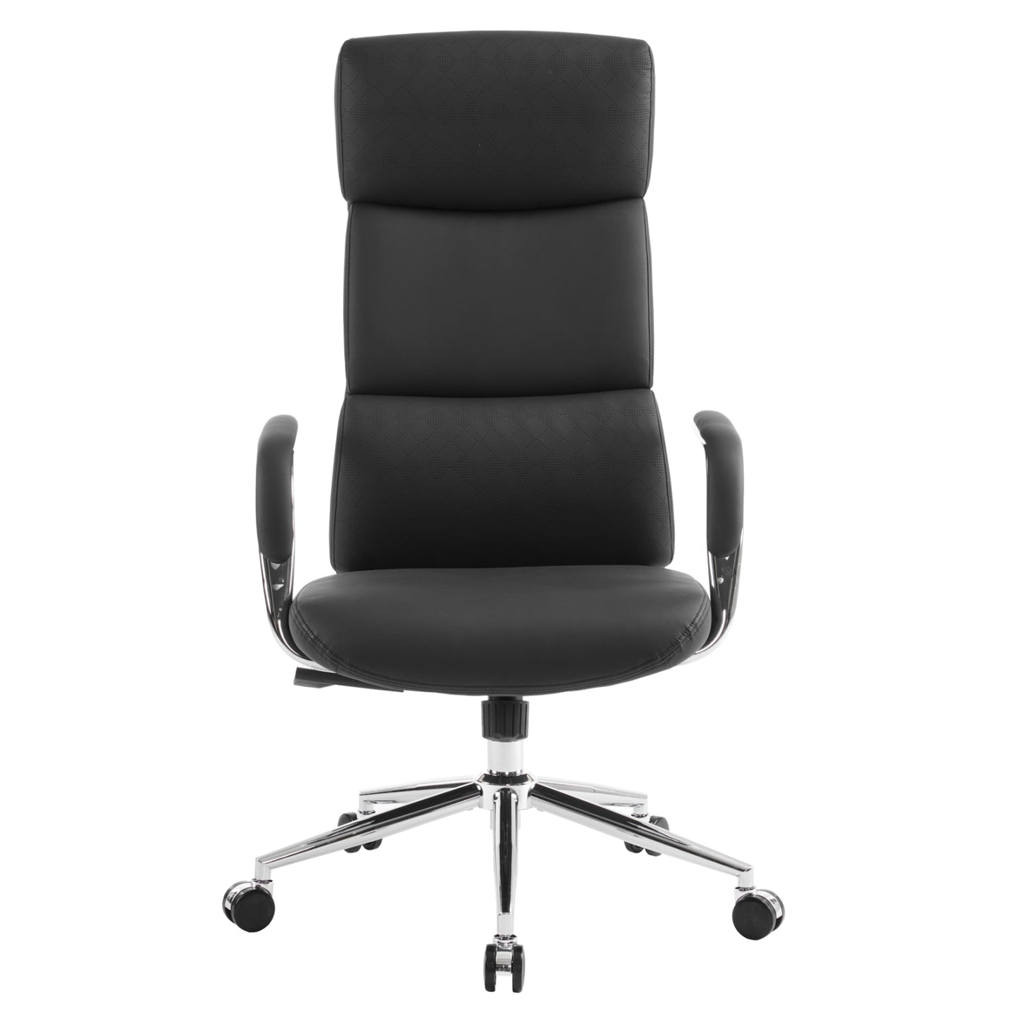 OFFICE CHAIR MEITE HM18353.01 BLACK PU LEATHER--CHROMED BASE 66x71x127Hcm.