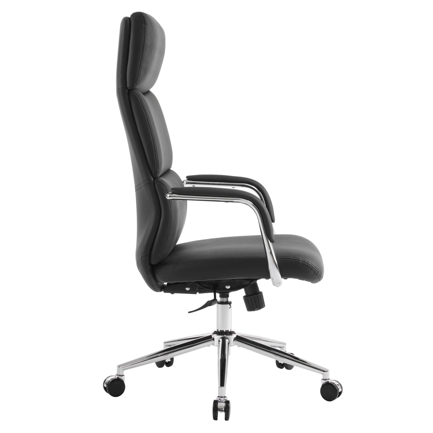 OFFICE CHAIR MEITE HM18353.01 BLACK PU LEATHER--CHROMED BASE 66x71x127Hcm.