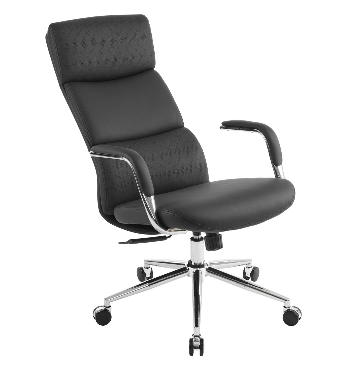 OFFICE CHAIR MEITE HM18353.01 BLACK PU LEATHER--CHROMED BASE 66x71x127Hcm.