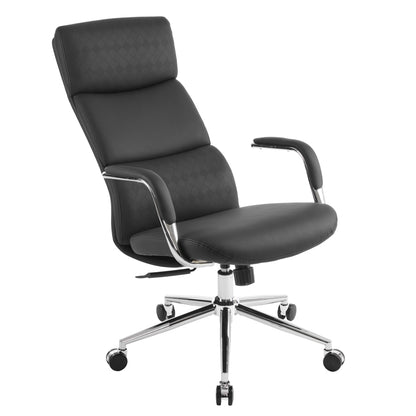 OFFICE CHAIR MEITE HM18353.01 BLACK PU LEATHER--CHROMED BASE 66x71x127Hcm.