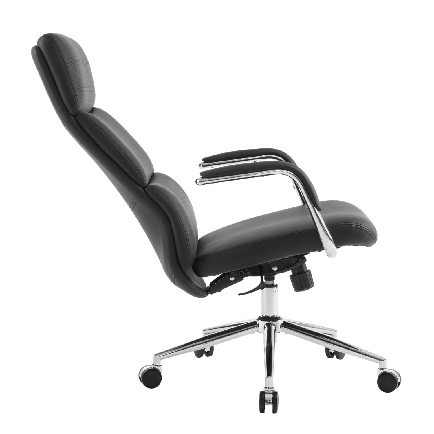 OFFICE CHAIR MEITE HM18353.01 BLACK PU LEATHER--CHROMED BASE 66x71x127Hcm.