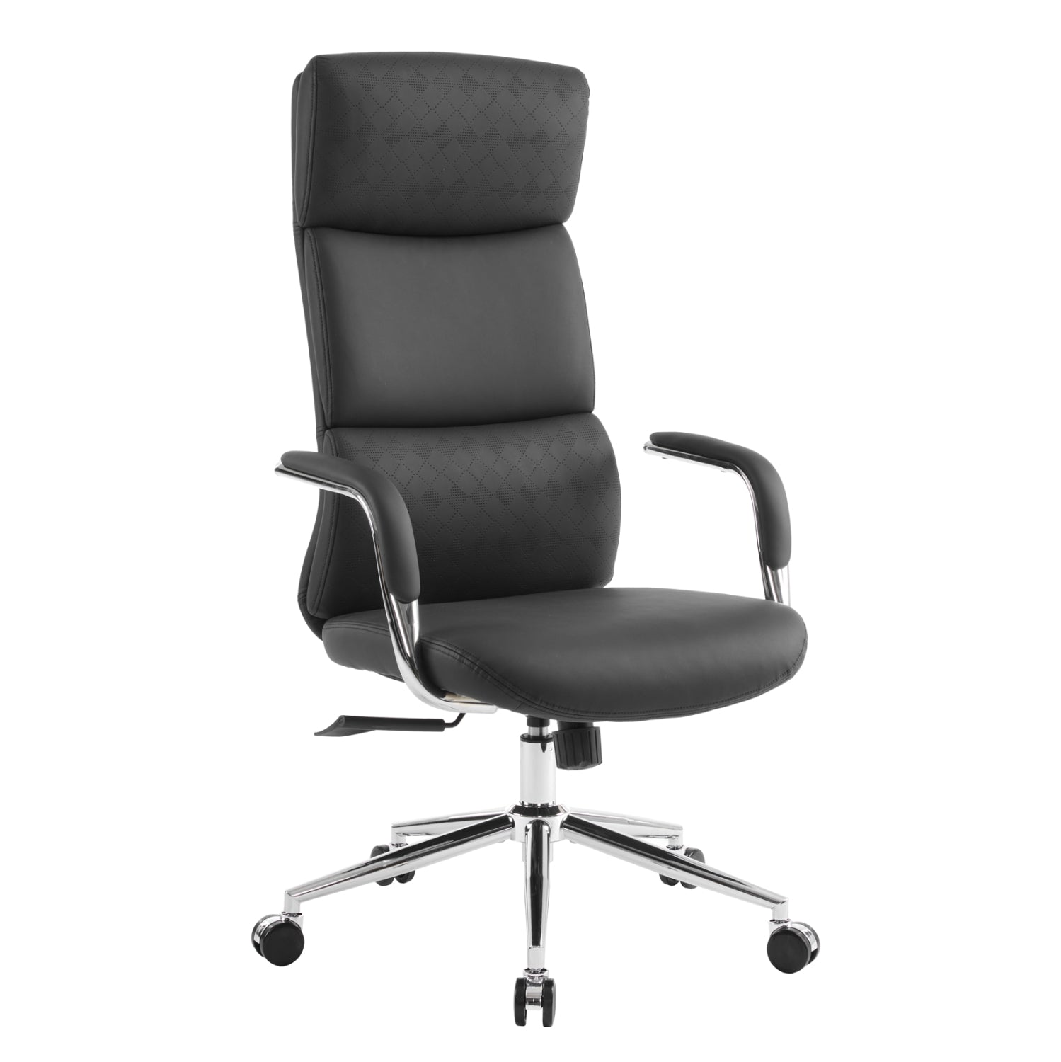OFFICE CHAIR MEITE HM18353.01 BLACK PU LEATHER--CHROMED BASE 66x71x127Hcm.