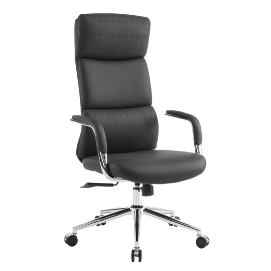 OFFICE CHAIR MEITE HM18353.01 BLACK PU LEATHER--CHROMED BASE 66x71x127Hcm.