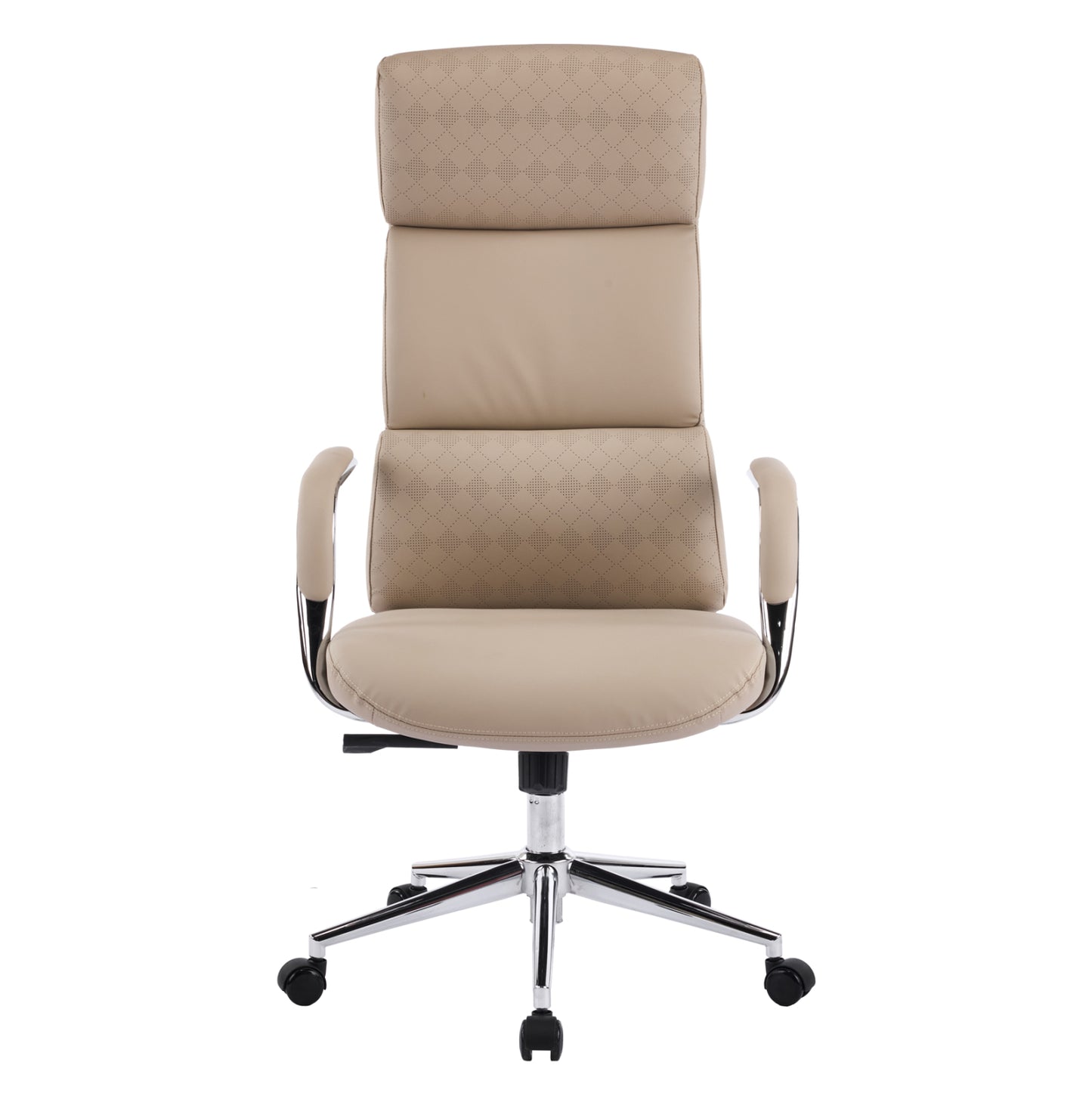 OFFICE CHAIR MEITE HM18353.02 BEIGE PU LEATHER--CHROMED BASE 66x71x127Hcm.