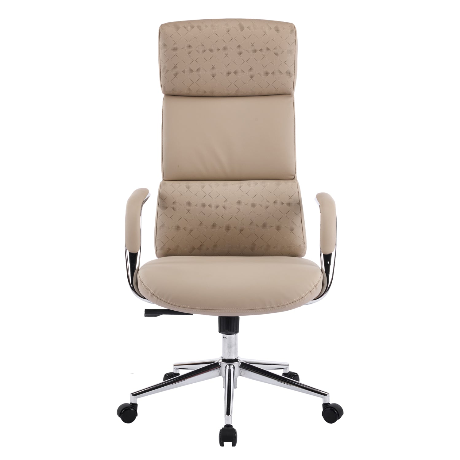 OFFICE CHAIR MEITE HM18353.02 BEIGE PU LEATHER--CHROMED BASE 66x71x127Hcm.