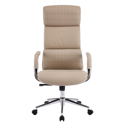 OFFICE CHAIR MEITE HM18353.02 BEIGE PU LEATHER--CHROMED BASE 66x71x127Hcm.