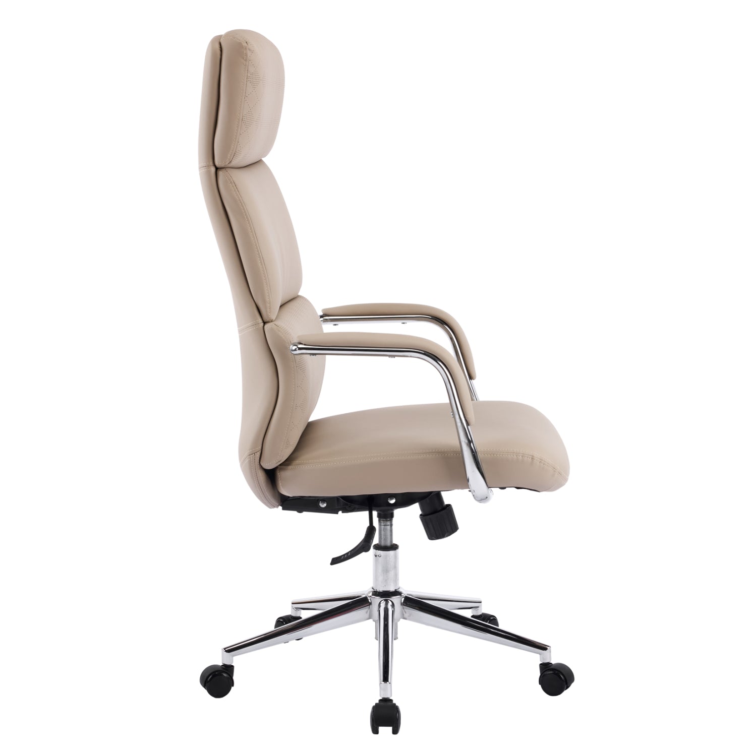 OFFICE CHAIR MEITE HM18353.02 BEIGE PU LEATHER--CHROMED BASE 66x71x127Hcm.