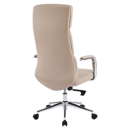OFFICE CHAIR MEITE HM18353.02 BEIGE PU LEATHER--CHROMED BASE 66x71x127Hcm.