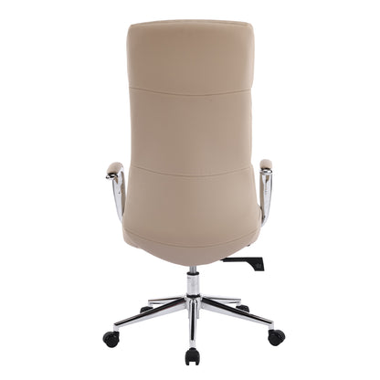 OFFICE CHAIR MEITE HM18353.02 BEIGE PU LEATHER--CHROMED BASE 66x71x127Hcm.