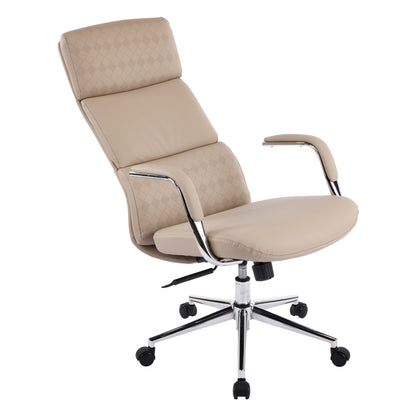 OFFICE CHAIR MEITE HM18353.02 BEIGE PU LEATHER--CHROMED BASE 66x71x127Hcm.
