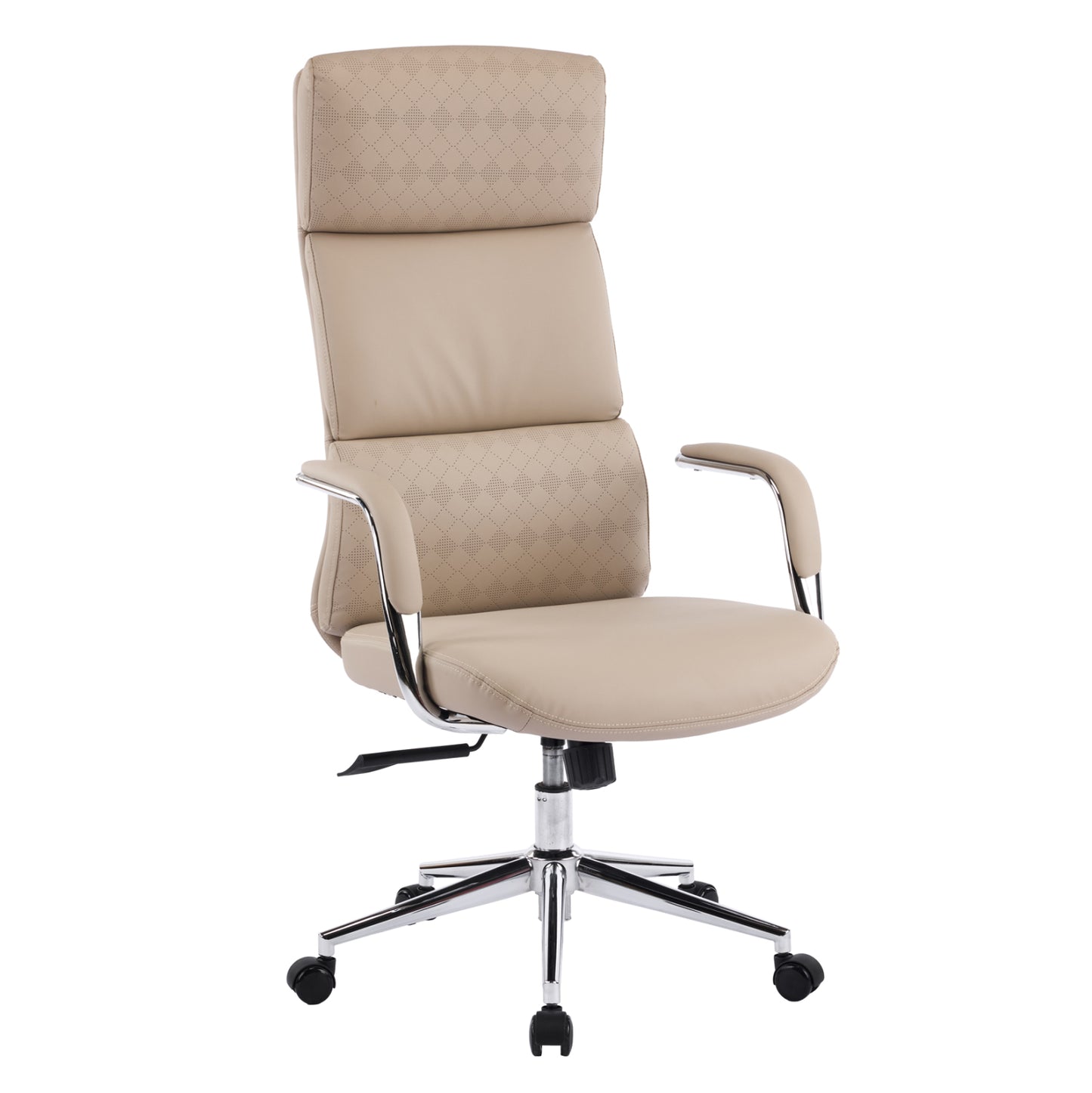OFFICE CHAIR MEITE HM18353.02 BEIGE PU LEATHER--CHROMED BASE 66x71x127Hcm.