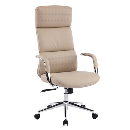 OFFICE CHAIR MEITE HM18353.02 BEIGE PU LEATHER--CHROMED BASE 66x71x127Hcm.