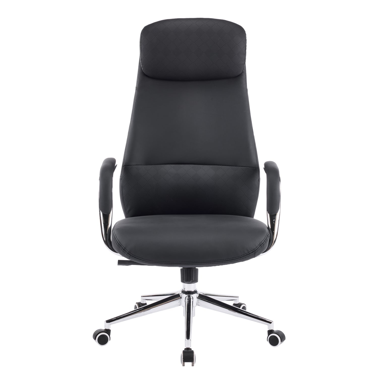 OFFICE CHAIR SONTY HM18354.01 BLACK PU LEATHER--CHROMED BASE 64x68x125Hcm.