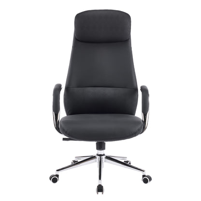OFFICE CHAIR SONTY HM18354.01 BLACK PU LEATHER--CHROMED BASE 64x68x125Hcm.