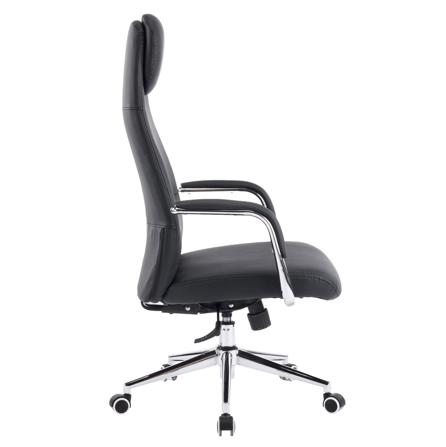 OFFICE CHAIR SONTY HM18354.01 BLACK PU LEATHER--CHROMED BASE 64x68x125Hcm.