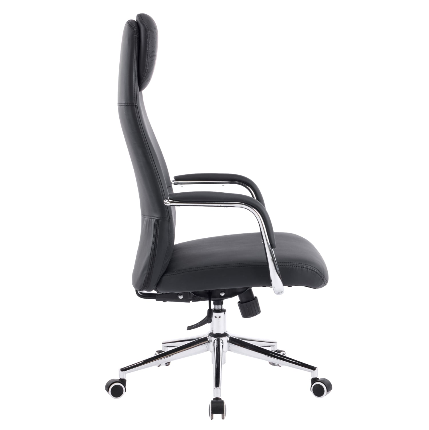 OFFICE CHAIR SONTY HM18354.01 BLACK PU LEATHER--CHROMED BASE 64x68x125Hcm.