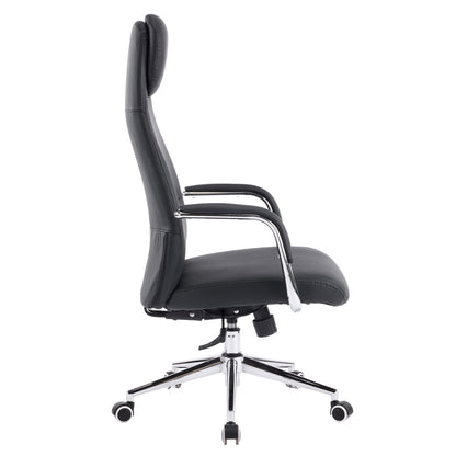 OFFICE CHAIR SONTY HM18354.01 BLACK PU LEATHER--CHROMED BASE 64x68x125Hcm.