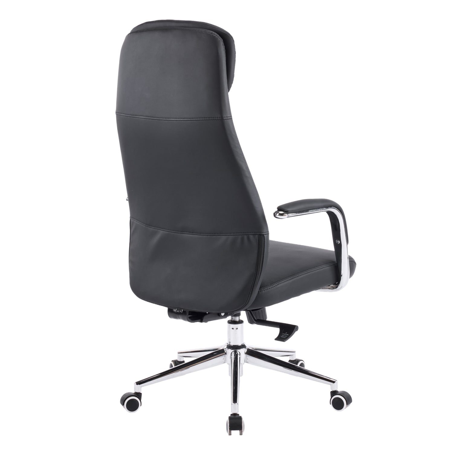OFFICE CHAIR SONTY HM18354.01 BLACK PU LEATHER--CHROMED BASE 64x68x125Hcm.