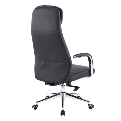 OFFICE CHAIR SONTY HM18354.01 BLACK PU LEATHER--CHROMED BASE 64x68x125Hcm.