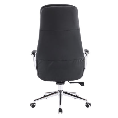 OFFICE CHAIR SONTY HM18354.01 BLACK PU LEATHER--CHROMED BASE 64x68x125Hcm.