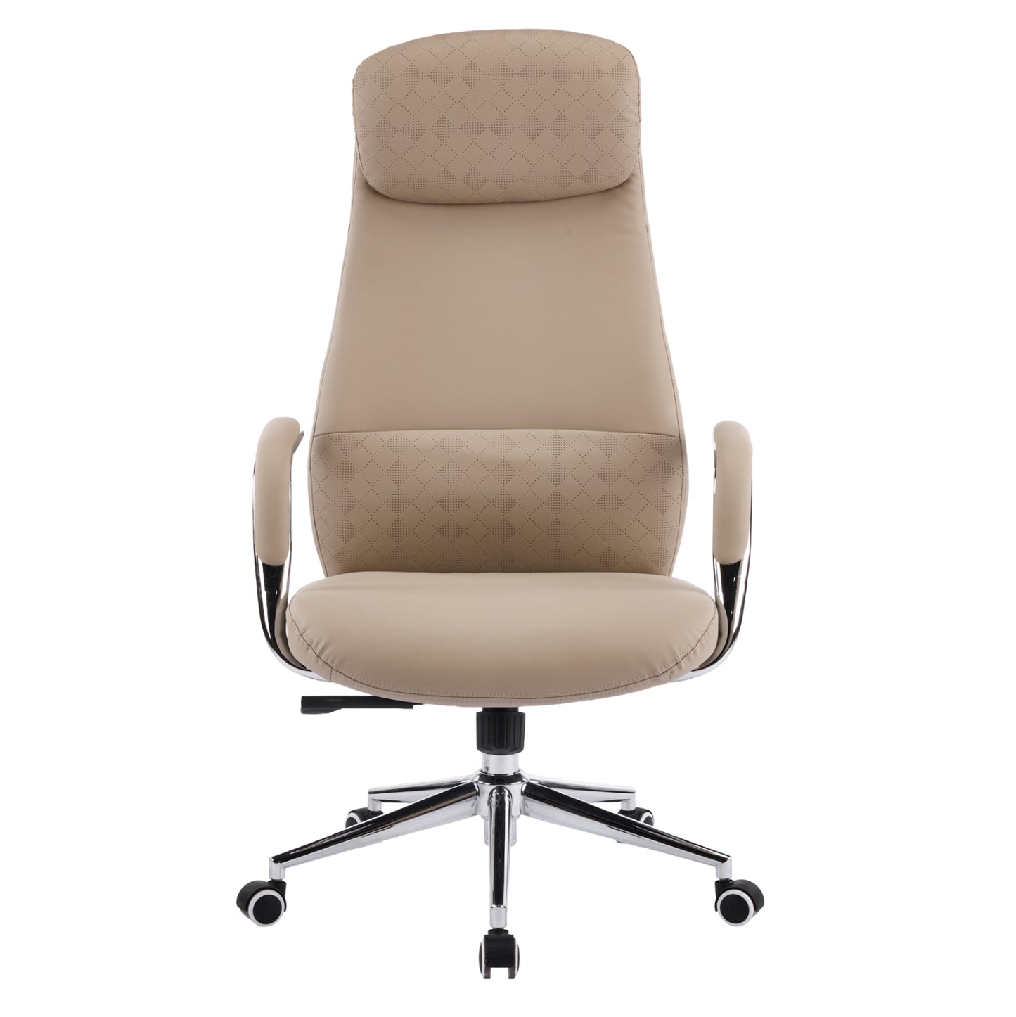 OFFICE CHAIR SONTY HM18354.02 BEIGE PU LEATHER--CHROMED BASE 64x68x125Hcm.
