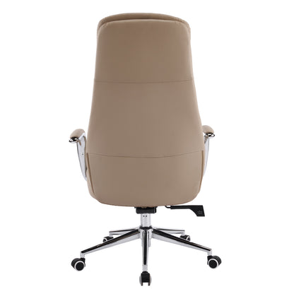 OFFICE CHAIR SONTY HM18354.02 BEIGE PU LEATHER--CHROMED BASE 64x68x125Hcm.