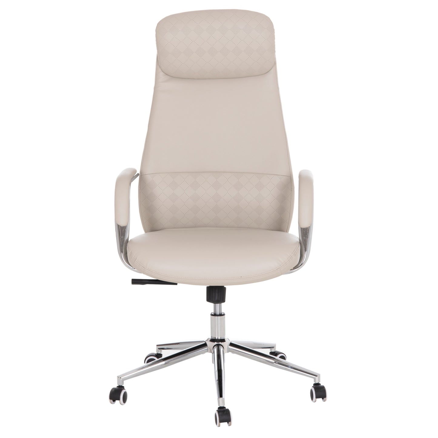 OFFICE CHAIR SONTY HM18354.10 GREY PU LEATHER--CHROMED BASE 64x68x125Hcm.