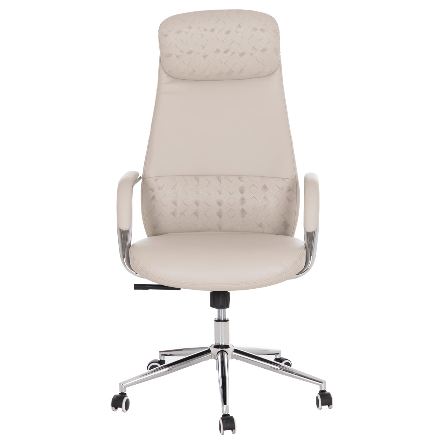 OFFICE CHAIR SONTY HM18354.10 GREY PU LEATHER--CHROMED BASE 64x68x125Hcm.