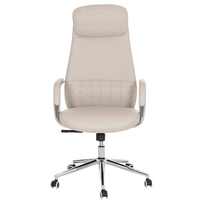 OFFICE CHAIR SONTY HM18354.10 GREY PU LEATHER--CHROMED BASE 64x68x125Hcm.