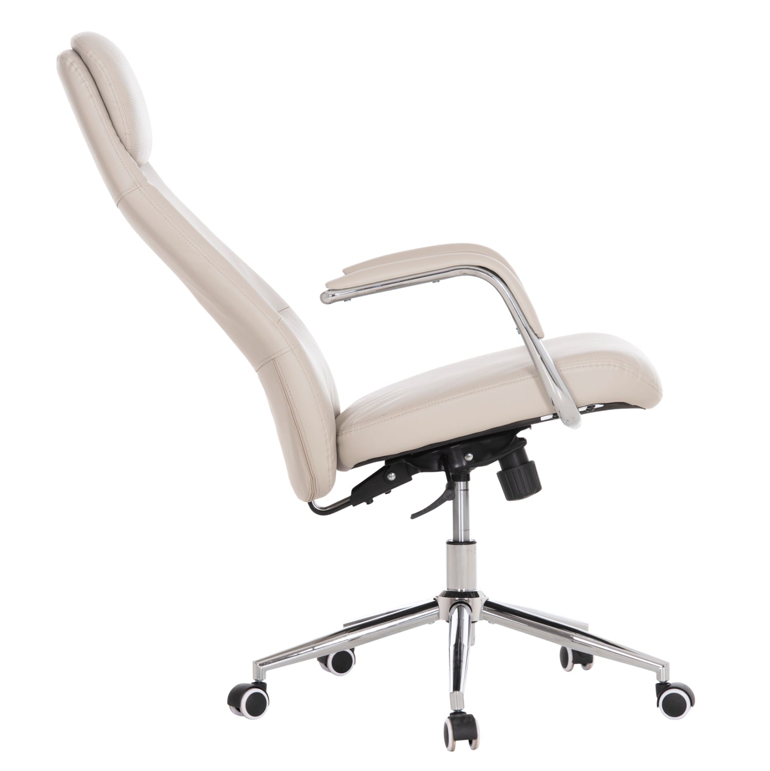 OFFICE CHAIR SONTY HM18354.10 GREY PU LEATHER--CHROMED BASE 64x68x125Hcm.