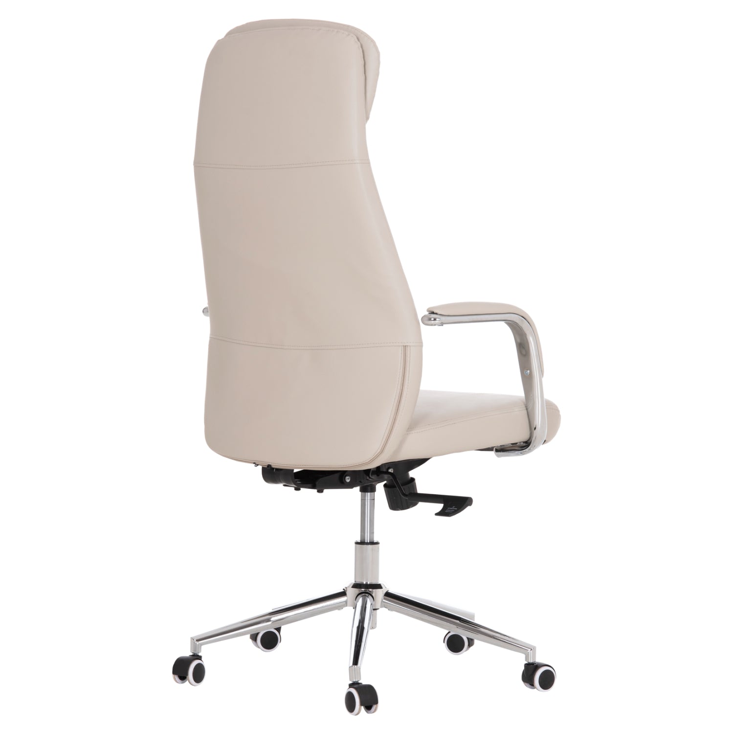 OFFICE CHAIR SONTY HM18354.10 GREY PU LEATHER--CHROMED BASE 64x68x125Hcm.
