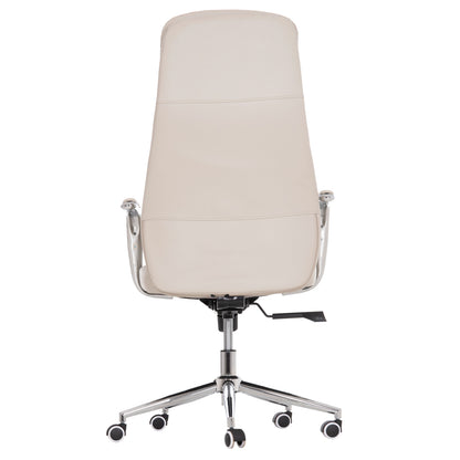 OFFICE CHAIR SONTY HM18354.10 GREY PU LEATHER--CHROMED BASE 64x68x125Hcm.