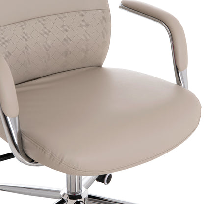 OFFICE CHAIR SONTY HM18354.10 GREY PU LEATHER--CHROMED BASE 64x68x125Hcm.