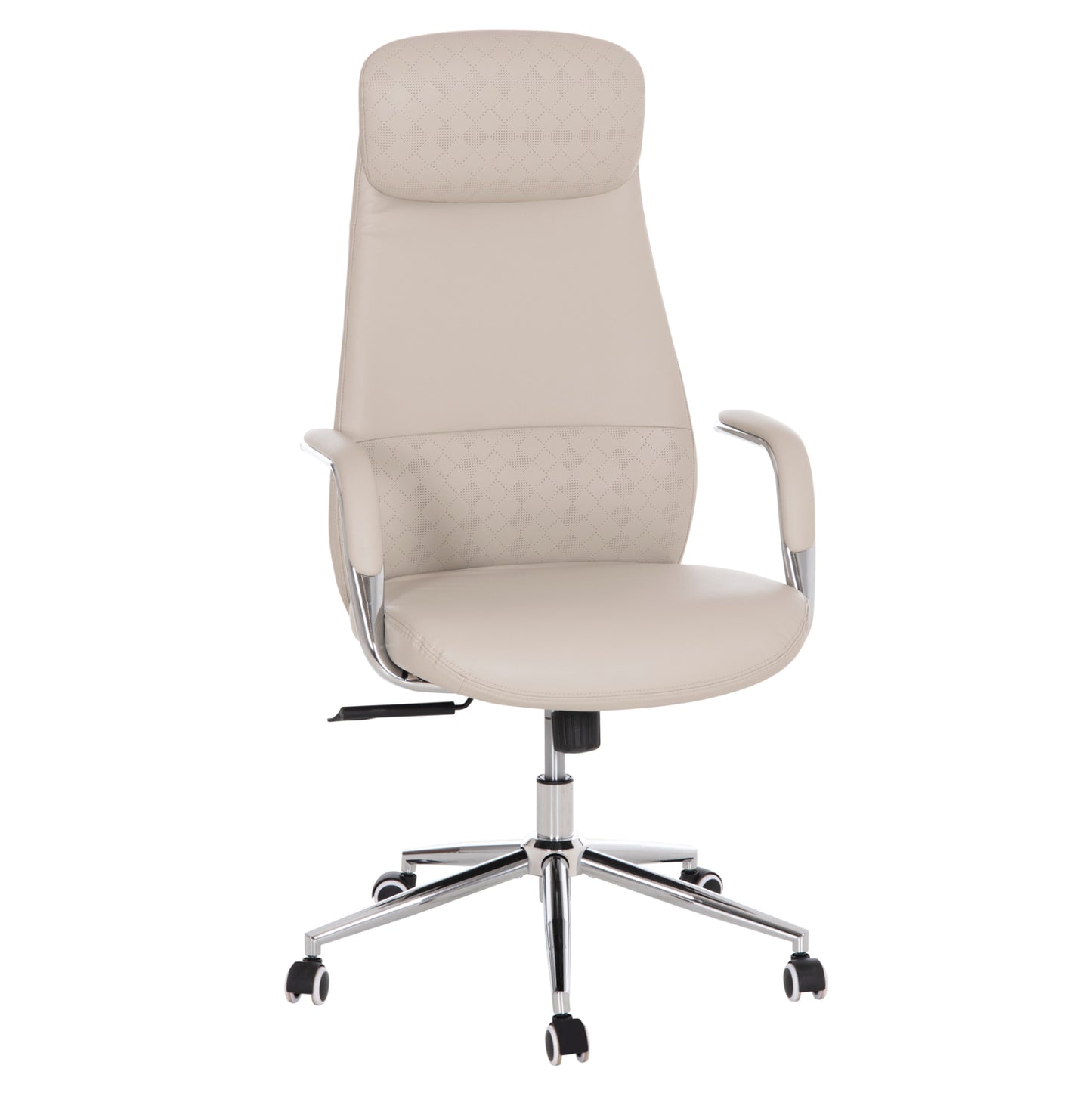 OFFICE CHAIR SONTY HM18354.10 GREY PU LEATHER--CHROMED BASE 64x68x125Hcm.