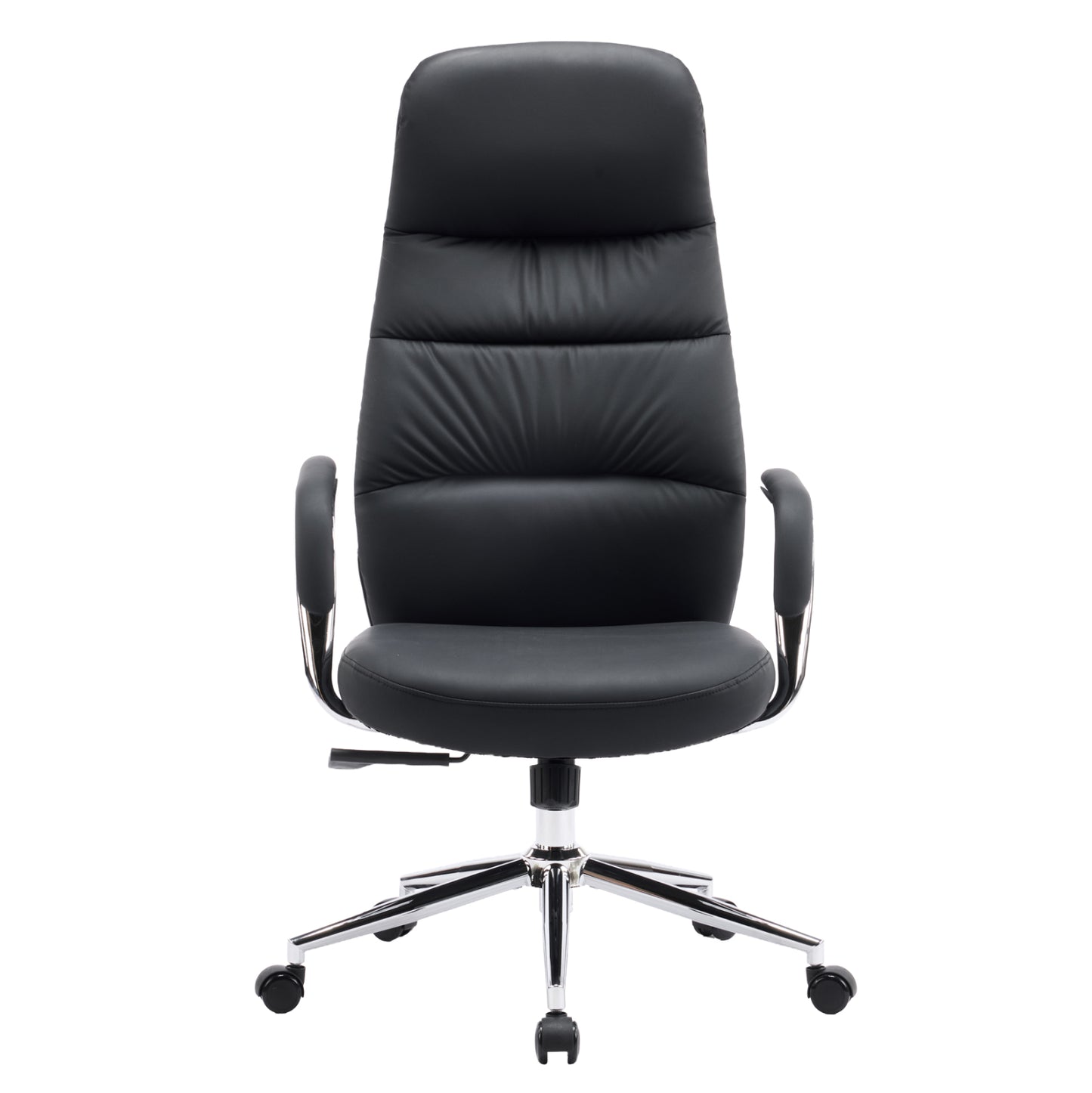 OFFICE CHAIR TEETER HM18355.01 BLACK PU LEATHER--CHROMED BASE 67x66x121Hcm.