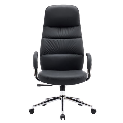 OFFICE CHAIR TEETER HM18355.01 BLACK PU LEATHER--CHROMED BASE 67x66x121Hcm.