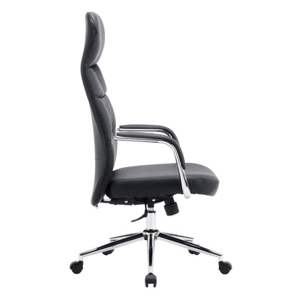 OFFICE CHAIR TEETER HM18355.01 BLACK PU LEATHER--CHROMED BASE 67x66x121Hcm.