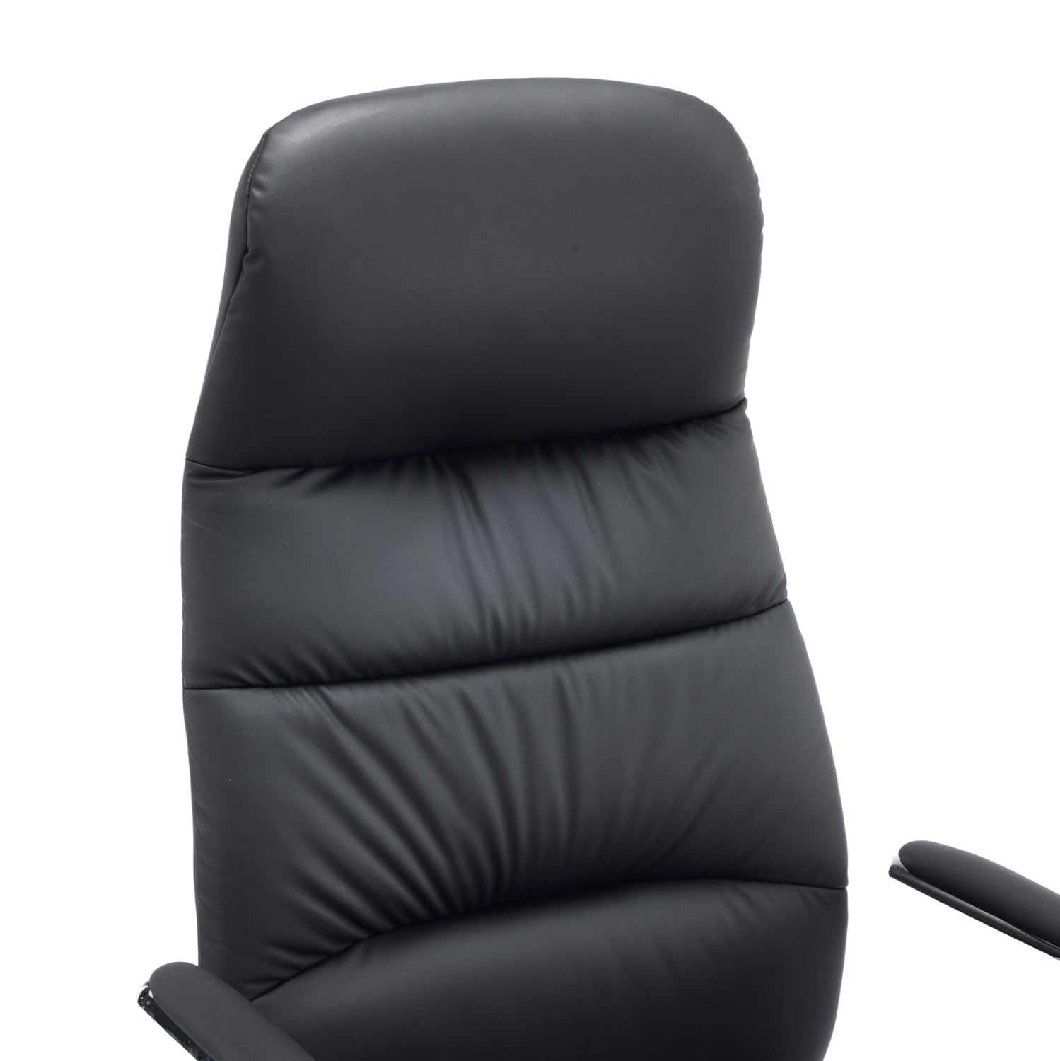 OFFICE CHAIR TEETER HM18355.01 BLACK PU LEATHER--CHROMED BASE 67x66x121Hcm.