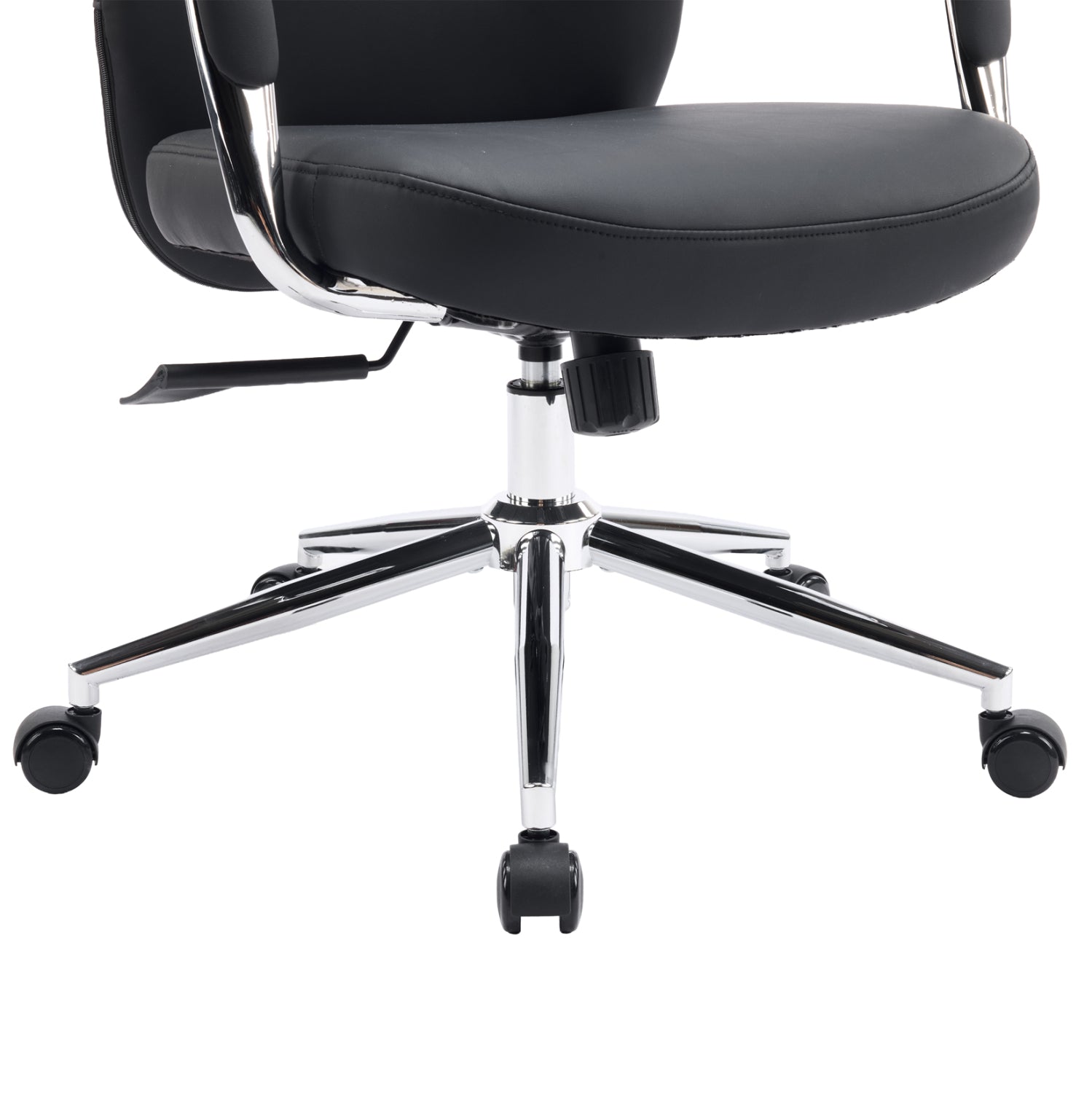OFFICE CHAIR TEETER HM18355.01 BLACK PU LEATHER--CHROMED BASE 67x66x121Hcm.