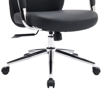 OFFICE CHAIR TEETER HM18355.01 BLACK PU LEATHER--CHROMED BASE 67x66x121Hcm.