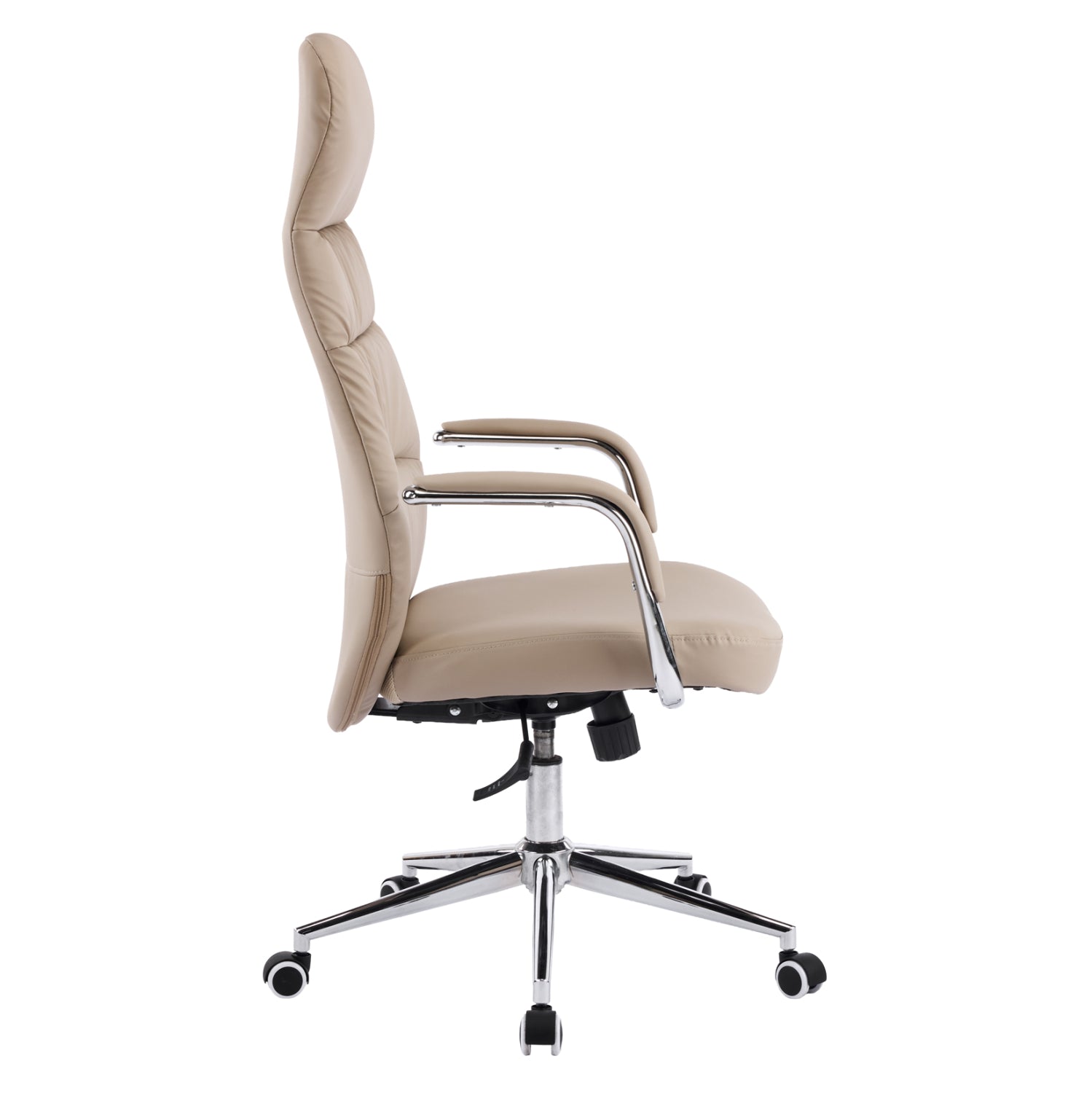 OFFICE CHAIR TEETER HM18355.02 BEIGE PU LEATHER--CHROMED BASE 67x66x121Hcm.